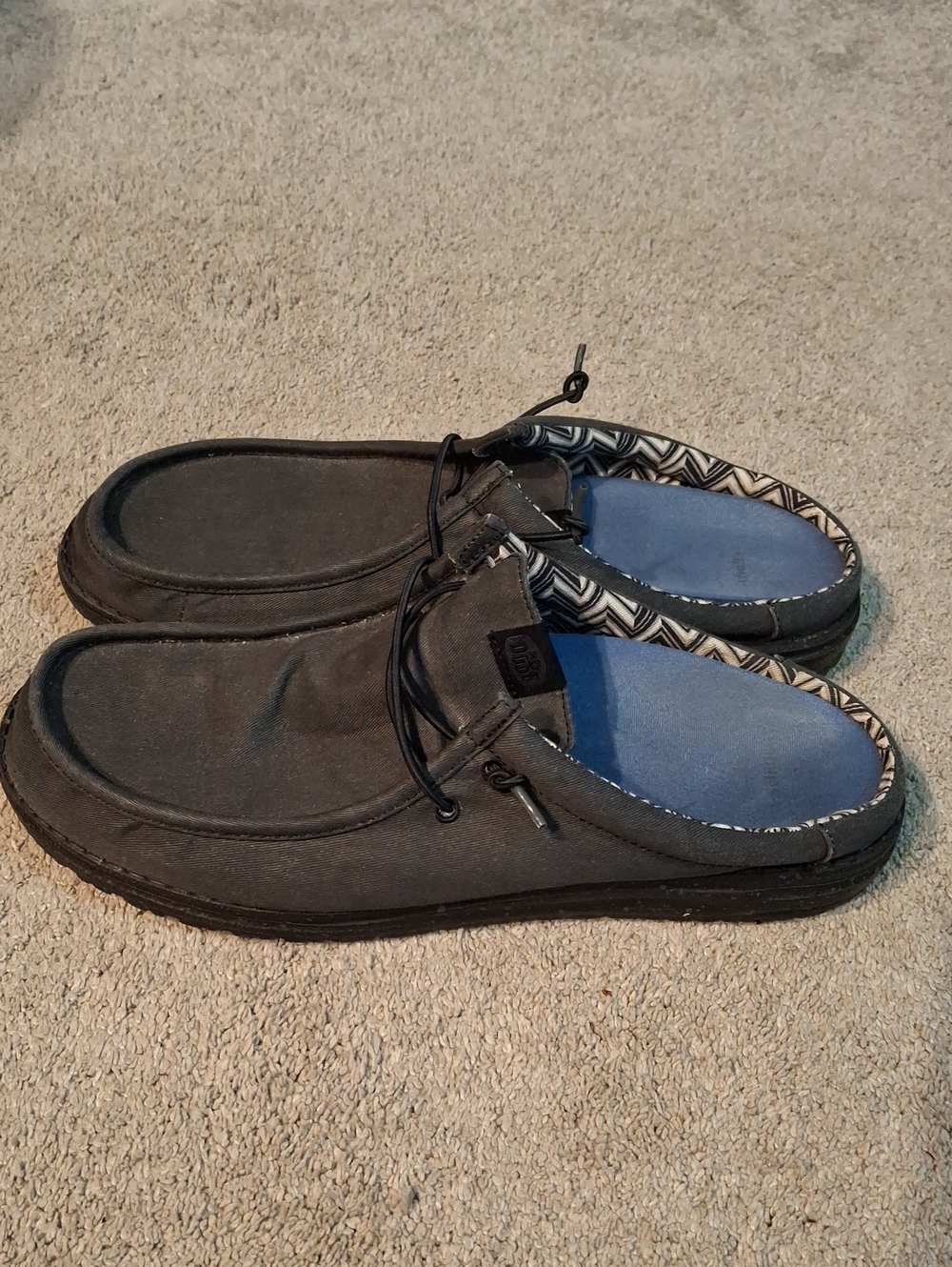 Hey Dude Wally Men's Charcoal Gray Slip-On Loafers